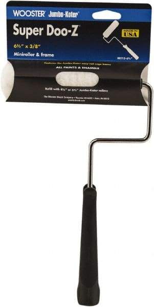 Wooster Brush - 11" Long, 3/8" Nap, Mini Woven - 6-1/2" Wide, Steel Frame, Includes Roller Cover & Frame - Eagle Tool & Supply