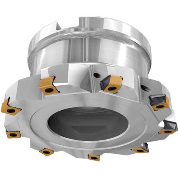Indexable Square-Shoulder Face Mill: HTF D4.0081.50RLN10, 4'' Cut Dia, 1.5000″ Arbor Hole Dia, 0.0160″ Max Cutting Depth Uses 8, HTP LN Inserts, No, Series HTF
