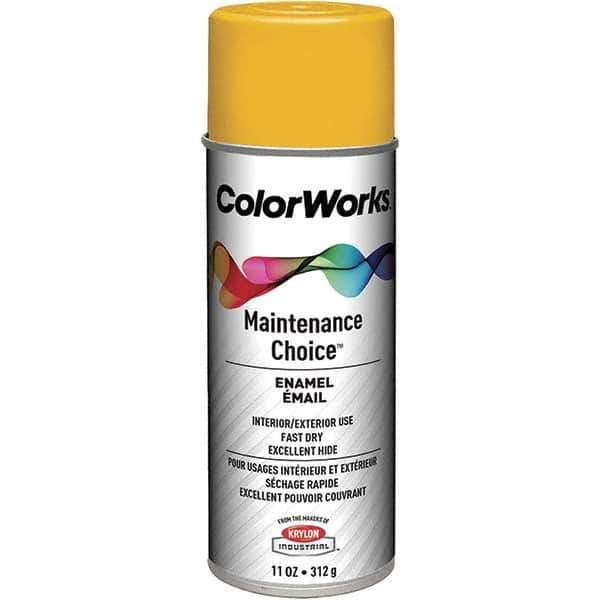 Krylon - Sunshine Yellow, 11 oz Net Fill, Gloss, Enamel Spray Paint - 15 to 18 Sq Ft per Can, 16 oz Container - Eagle Tool & Supply