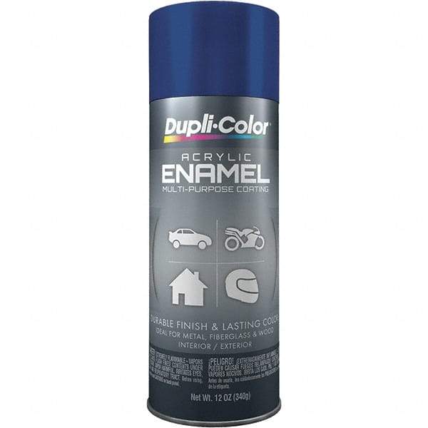 Dupli-Color - Royal Blue, Gloss, Acrylic Enamel Spray Paint - 12 to 14 Sq Ft per Can, 12 oz Container - Eagle Tool & Supply