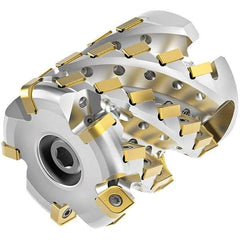 Kennametal - 28 Inserts, 2" Cut Diam, 3/4" Arbor Diam, 2.1415" Max Depth of Cut, Indexable Square-Shoulder Face Mill - 0° Lead Angle, 2-1/2" High, SNHJ1004.. Insert Compatibility, Through Coolant, Series HARVI Ultra 8X - Eagle Tool & Supply