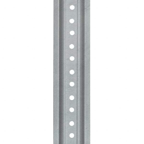 Nucor - 7' High, Galvanized Traffic Sign Post - Steel, 3/8" Hole Diam, Silver - Eagle Tool & Supply