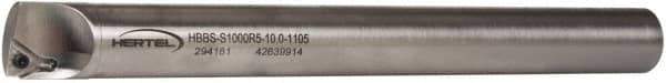 Hertel - 1.105" Min Bore Diam, 10" OAL, 1" Shank Diam, HBBS Indexable Boring Bar - 8" Max Bore Depth, TD.., TP.. Insert, Screw Holding Method - Eagle Tool & Supply