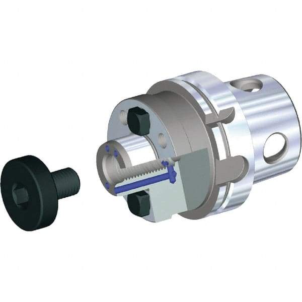 Kennametal - KM4X100 Modular Connection 1-1/4" Pilot Diam Shell Mill Holder - 6" Flange to Nose End Projection, 2.88" Nose Diam, 5/8-18 Lock Screw, Through-Spindle Coolant - Exact Industrial Supply