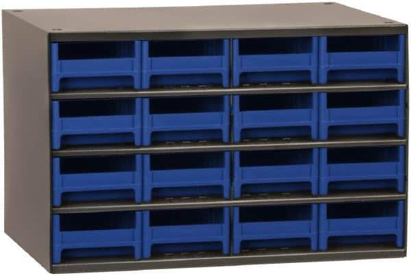 Akro-Mils - 16 Drawer, Small Parts Cabinet - 11" Deep x 17" Wide x 11" High - Eagle Tool & Supply