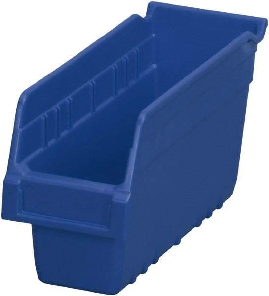 Akro-Mils - 11-5/8" Deep, Blue Polymer Hopper Shelf Bin - 6" High x 4-1/8" Wide x 11-5/8" Long - Eagle Tool & Supply
