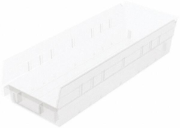 Akro-Mils - 176 Lb. Load Capacity, 17-7/8" Deep, Clear Hopper Shelf Bin - 4" High x 6-5/8" Wide x 17-7/8" Long - Eagle Tool & Supply