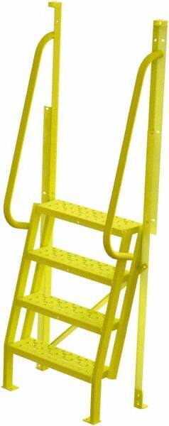 TRI-ARC - 82" 4 Step Configurable Crossover Ladder - 75° Incline, 1,000 Lb Capacity, 40" Platform Height, 30" Base Width x 20-1/2" Base Depth, Perforated Tread - Eagle Tool & Supply