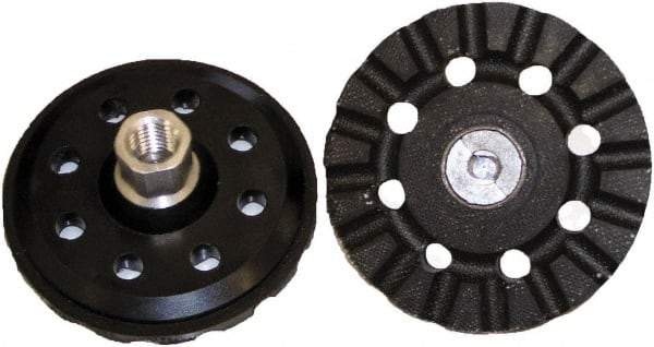 3M - 4" Diam Disc Backing Pad - 5/8" Shank Diam, Hard Density, 15,000 RPM, Roloc TR Compatible - Eagle Tool & Supply