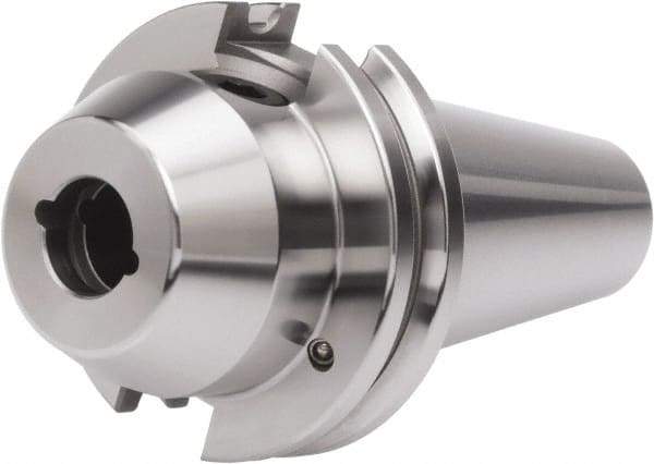 Accupro - CAT40 Taper Shank 1/2" Hole End Mill Holder/Adapter - 1-3/8" Nose Diam, 1-3/4" Projection, 5/8-11 Drawbar, Through-Spindle & DIN Flange Coolant - Exact Industrial Supply
