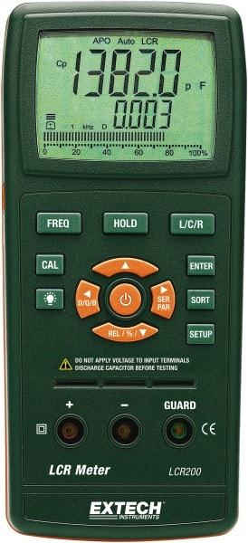Extech - LCR200, Digital Passive Component LCR Multimeter - 200 mOhm, Measures Capacitance, Resistance - Eagle Tool & Supply