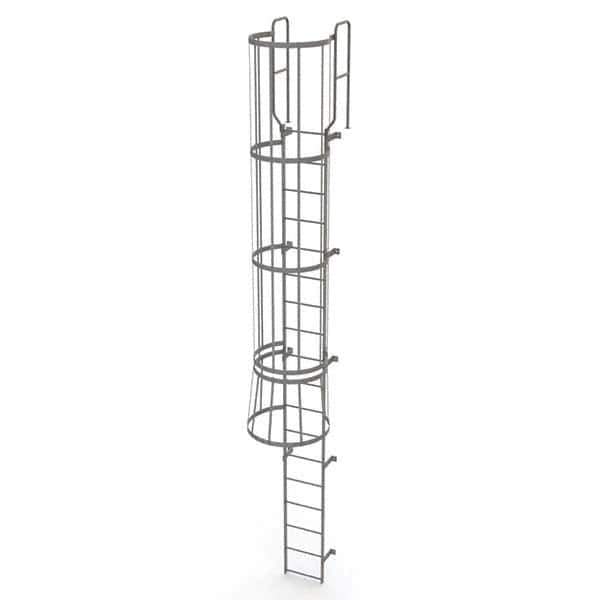TRI-ARC - Rolling & Wall Mounted Ladders & Platforms Type: Fixed Ladder Style: Safety Cage - Eagle Tool & Supply