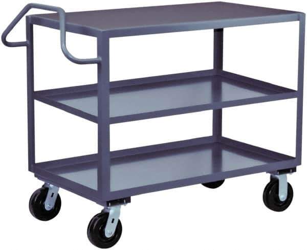 Jamco - 2,400 Lb Capacity, 30" Wide x 48" Long x 36" High Heavy Duty Service Cart - 3 Shelf, Steel - Eagle Tool & Supply