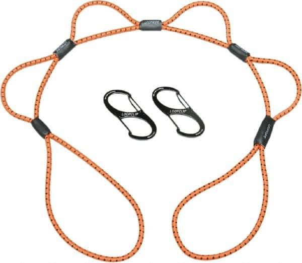 Ability One - Bungee Cord with Loop Ends - 3" OAL, Orange - Eagle Tool & Supply