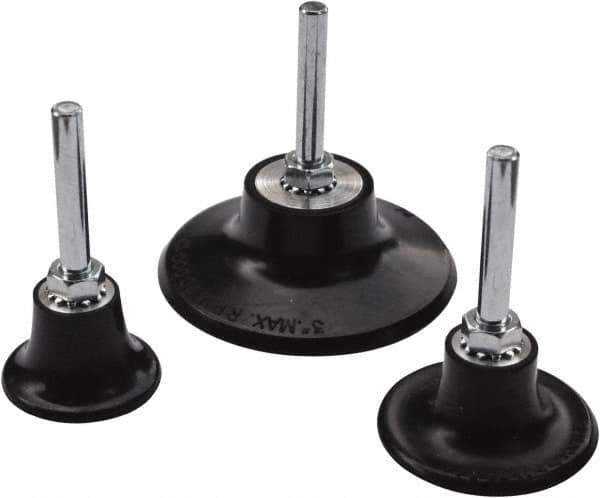 Value Collection - 1-1/2" Diam Quick-Change Type R Disc Backing Pad - 1/4" Shank Diam, Medium Density, 30,000 RPM, Roloc TR Compatible - Eagle Tool & Supply
