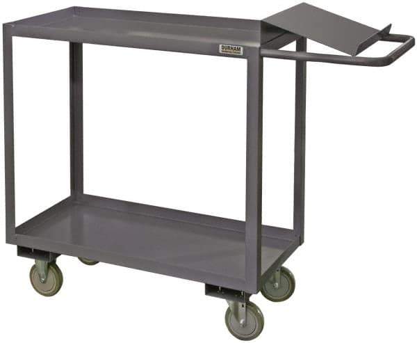 Durham - 1,200 Lb Capacity, 24" Wide x 36" Long x 37-5/8" High Order Picking Cart - 2 Shelf, Steel - Eagle Tool & Supply