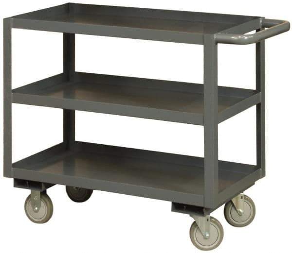 Durham - 3,000 Lb Capacity, 24" Wide x 36" Long x 48" High Heavy Duty Service Cart - 3 Shelf, Steel - Eagle Tool & Supply