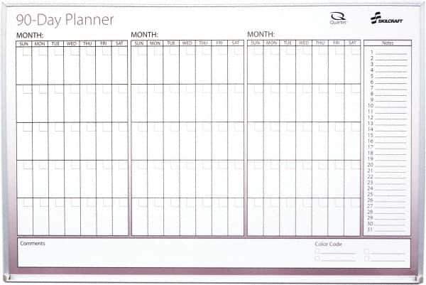 Ability One - 2" High x 27" Wide Dry Erase - Mylar Laminated, 39" Deep, Includes Accessory Tray, Mounting Kit, Instructions & Four Dry Erase Markers (Black, Blue, Green, Red) - Eagle Tool & Supply