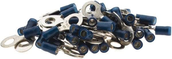 Value Collection - 16-14 AWG Partially Insulated Crimp Connection D Shaped Ring Terminal - Tin Plated Copper Contact - Eagle Tool & Supply