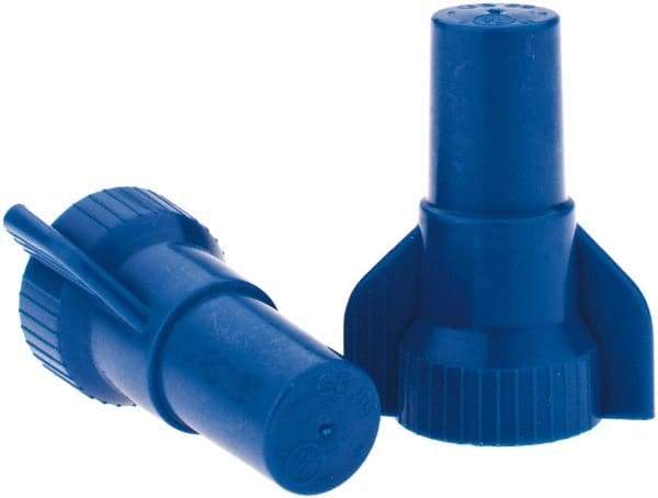 Value Collection - 16 to 14 AWG, 300 & 600 Volt, Wing Twist on Wire Connector - Blue, 221°F - Eagle Tool & Supply