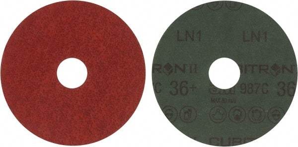 3M - 4-1/2" Diam 7/8" Hole 36+ Grit Fiber Disc - Very Coarse Grade, Ceramic, 13,300 Max RPM, Series 987C - Eagle Tool & Supply