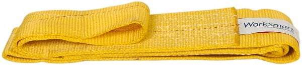 Value Collection - 6' Long x 4" Wide, 6,400 Lb Vertical Capacity, 1 Ply, Polyester Web Sling - 5,000 Lb Choker Capacity, with Eye & Eye (Flat) - Eagle Tool & Supply