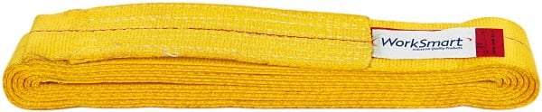 Value Collection - 12' Long x 3" Wide, 8,600 Lb Vertical Capacity, 1 Ply, Polyester Web Sling - 6,900 Lb Choker Capacity, with Endless Sling - Eagle Tool & Supply