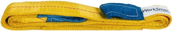 Value Collection - 6' Long x 2" Wide, 6,400 Lb Vertical Capacity, 2 Ply, Polyester Web Sling - 5,000 Lb Choker Capacity, with Eye & Eye (Twisted) - Eagle Tool & Supply