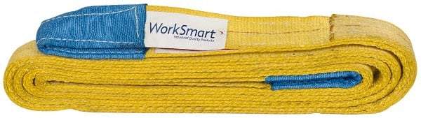 Value Collection - 10' Long x 2" Wide, 6,400 Lb Vertical Capacity, 2 Ply, Polyester Web Sling - 5,000 Lb Choker Capacity, with Eye & Eye (Twisted) - Eagle Tool & Supply