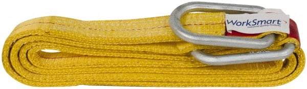 Value Collection - 12' Long x 2" Wide, 6,400 Lb Vertical Capacity, 2 Ply, Polyester Web Sling - 5,000 Lb Choker Capacity, with Hardware (Unilink) - Eagle Tool & Supply