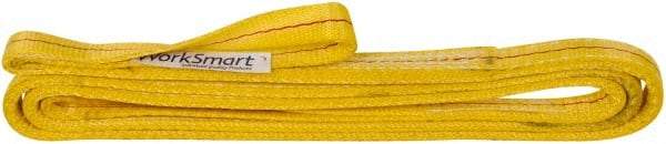 Value Collection - 10' Long x 1" Wide, 3,200 Lb Vertical Capacity, 2 Ply, Polyester Web Sling - 2,500 Lb Choker Capacity, with Eye & Eye (Twisted) - Eagle Tool & Supply