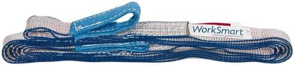 Value Collection - 16' Long x 1" Wide, 1,600 Lb Vertical Capacity, 1 Ply, Polyester Web Sling - 1,250 Lb Choker Capacity, with Eye & Eye (Flat) - Eagle Tool & Supply