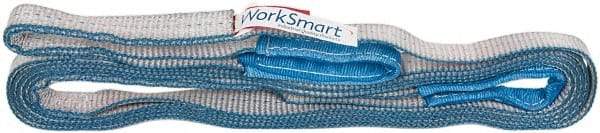 Value Collection - 18' Long x 1" Wide, 1,600 Lb Vertical Capacity, 1 Ply, Polyester Web Sling - 1,250 Lb Choker Capacity, with Eye & Eye (Flat) - Eagle Tool & Supply