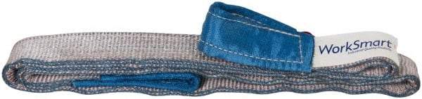 Value Collection - 7' Long x 2" Wide, 3,200 Lb Vertical Capacity, 1 Ply, Polyester Web Sling - 2,500 Lb Choker Capacity, Silver (Color), with Eye & Eye (Flat) - Eagle Tool & Supply