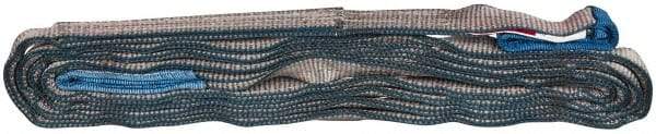 Value Collection - 14' Long x 1" Wide, 3,200 Lb Vertical Capacity, 2 Ply, Polyester Web Sling - 2,500 Lb Choker Capacity, with Eye & Eye (Flat) - Eagle Tool & Supply