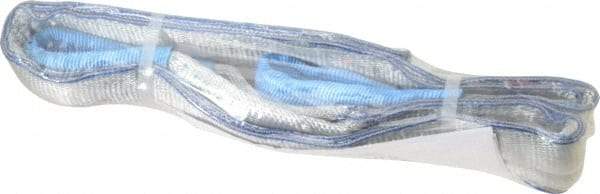 Value Collection - 5' Long x 3" Wide, 8,600 Lb Vertical Capacity, 2 Ply, Polyester Web Sling - 6,900 Lb Choker Capacity, with Eye & Eye (Flat) - Eagle Tool & Supply