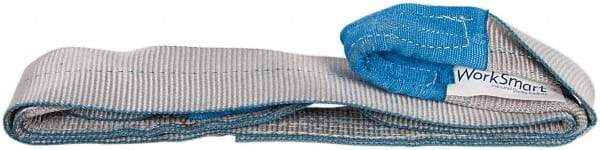 Value Collection - 6' Long x 3" Wide, 4,800 Lb Vertical Capacity, 1 Ply, Polyester Web Sling - 3,800 Lb Choker Capacity, with Eye & Eye (Twisted) - Eagle Tool & Supply