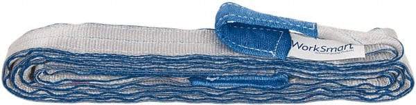 Value Collection - 14' Long x 2" Wide, 6,400 Lb Vertical Capacity, 2 Ply, Polyester Web Sling - 5,000 Lb Choker Capacity, with Eye & Eye (Twisted) - Eagle Tool & Supply
