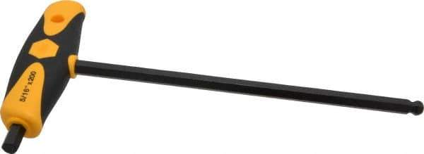 Wiha - 5/16" Hex, T-Handle Cushion Grip, Ball End Hex Key - 200mm OAL, Inch System of Measurement - Eagle Tool & Supply