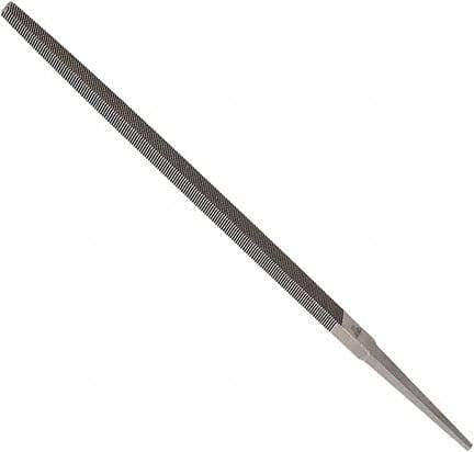 Anglo American - 12" Long, Smooth Cut, Square American-Pattern File - Double Cut, 0.45" Overall Thickness, Tang - Eagle Tool & Supply