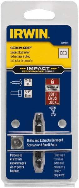 Irwin - Screw Extractor - #3 Extractor, 1/4" Socket, 1/4" Hex, 2" OAL - Eagle Tool & Supply