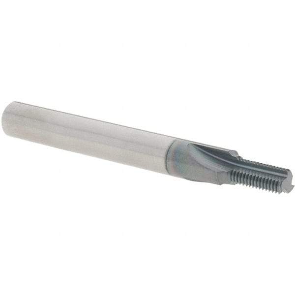 Scientific Cutting Tools - 1/4-40 Thread, 1/4" Shank Diam, AlTiN+ Coating, Solid Carbide Straight Flute Thread Mill - 3 Flutes, 2-1/2" OAL, 1/4" Min Noml Diameter - Eagle Tool & Supply