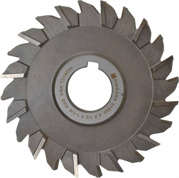 Keo - 5" Diam x 1/2" Width of Cut, 24 Teeth, High Speed Steel Side Milling Cutter - Staggered Teeth, Uncoated - Eagle Tool & Supply