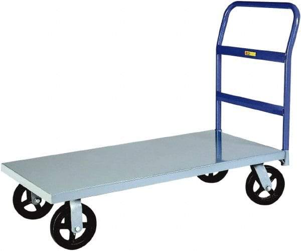 Little Giant - 2,400 Lb Capacity Steel Platform Truck - Steel Deck, 30" OAW, 48" Platform Length x 11" Platform Height, Mold-On Rubber Casters - Eagle Tool & Supply