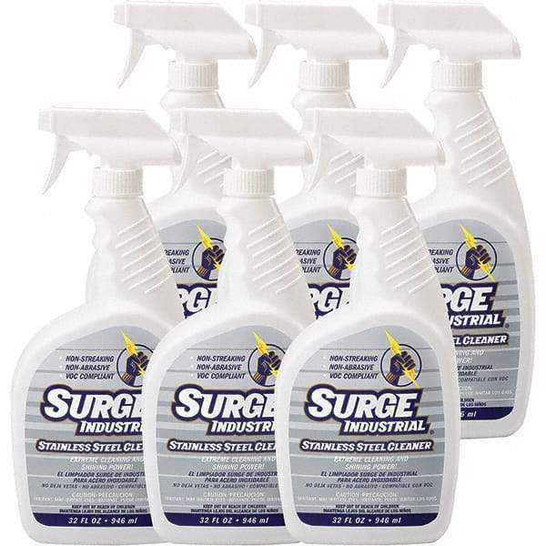 Surge Industrial - 32 fl oz Liquid Stainless Steel Cleaner - Unscented, Spray Bottle Container - Eagle Tool & Supply