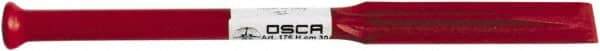 Osca - 12" OAL x 2-1/2" Blade Width Brick Chisel - Chrome Vanadium Steel Handle - Eagle Tool & Supply