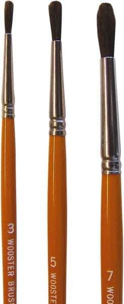 Wooster Brush - #7 Camel Hair Artist's Paint Brush - 3/16" Wide, 3/4" Bristle Length, 5-11/16" Plastic Handle - Eagle Tool & Supply