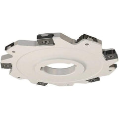 Iscar - Arbor Hole Connection, 0.157" Cutting Width, 22mm Depth of Cut, 80mm Cutter Diam, 22mm Hole Diam, 10 Tooth Indexable Slotting Cutter - SDN Toolholder, LNET Insert, Right Hand Cutting Direction - Eagle Tool & Supply