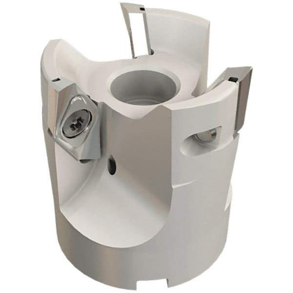 Iscar - 2 Inserts, 2" Cut Diam, 3/4" Arbor Diam, 0.4" Max Depth of Cut, Indexable Square-Shoulder Face Mill - 0/90° Lead Angle, 2.24" High, HSM90S APCR 1405 Insert Compatibility, Through Coolant, Series Helialu - Eagle Tool & Supply
