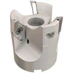 Iscar - 2 Inserts, 2" Cut Diam, 3/4" Arbor Diam, 0.4" Max Depth of Cut, Indexable Square-Shoulder Face Mill - 0/90° Lead Angle, 2.24" High, HSM90S APCR 1405 Insert Compatibility, Through Coolant, Series Helialu - Eagle Tool & Supply